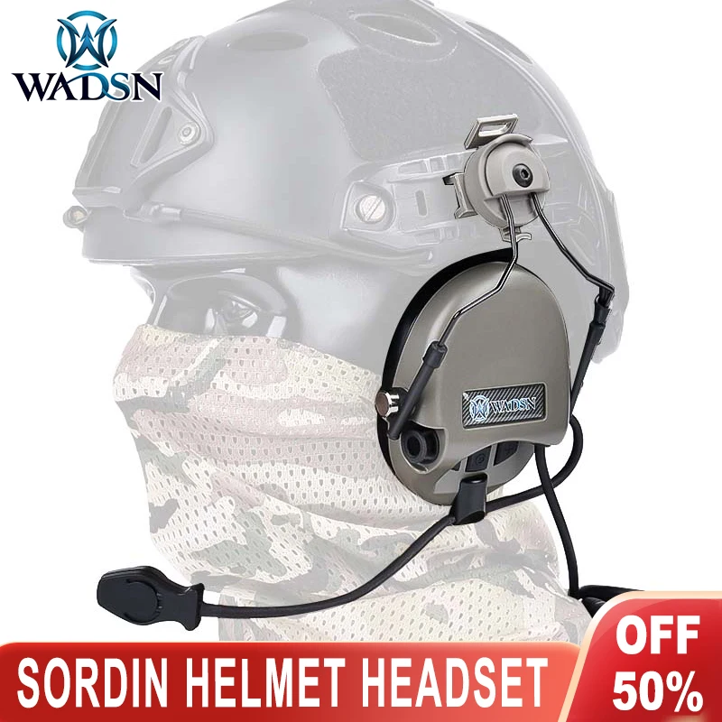 Wadsn Tactical Helmets Headset Fast Helmet Rail Adapter Active Pickup Noise Reduction Headphone Sordin Shooting EarphoneU94 PTT