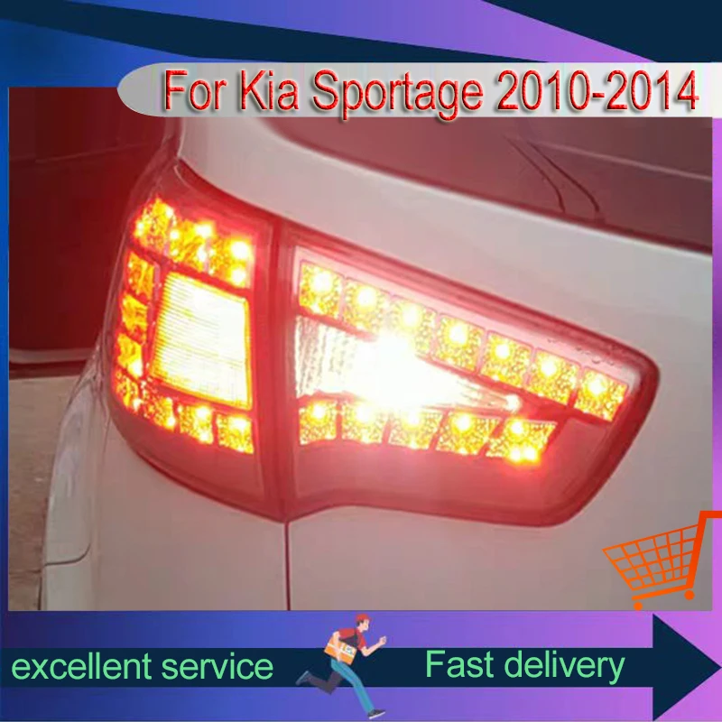 Car Stuff Styling For Kia Sportage 2010-2014 Rear Lamp DRL Taillight Turn Signal Highlight LED Bulbs Reverse Auto Accessories