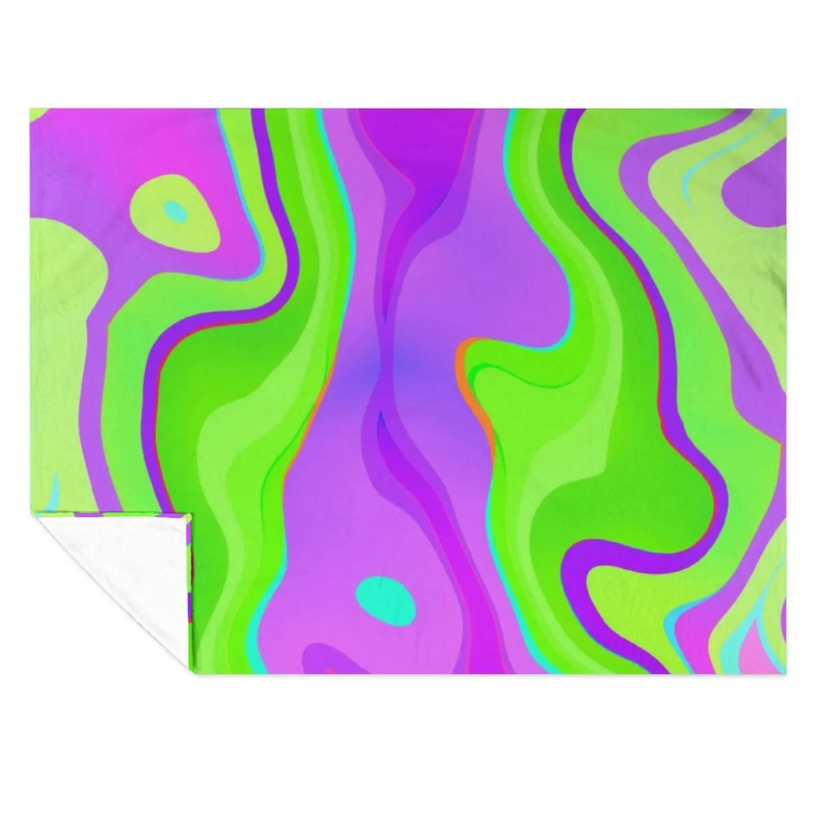

Neon Swirl Pattern - Purple and Green Throw Blanket Soft For Sofa Thin blankets and throws Decoratives Blankets