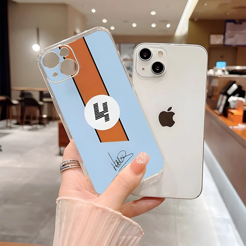 Gulf Racing Car Phone Case For 15 Pro Max Iphone 14 Plus 11 12 Mini 13 Pro 7 8 Plus X XR XS SE Transparent Soft Cover