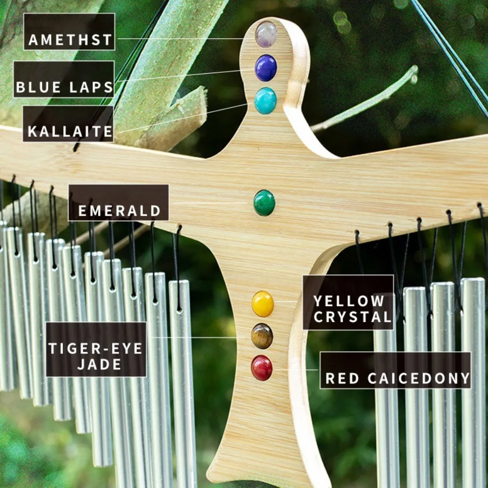 Bamboo-made Angel Bar Chime Bells Sound Therapeutic Meditation Sound Bundle Wind Chime Healing Musical Instruments Percussion