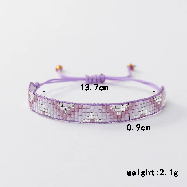 2024 new colorful triangular pattern miyuki bracelet bohemian hand-woven bracelet