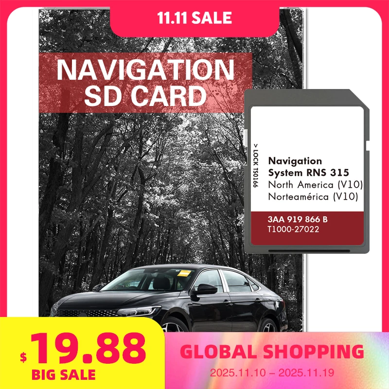 لسيارة فولكس فاجن جيتا CC GTI EOS باسات بيتل جولف 2018 نظام تحديد المواقع كندا الولايات المتحدة الأمريكية المكسيك خريطة ترقية الملاحة RNS 315 3AA 919866 بطاقة ب SD #1