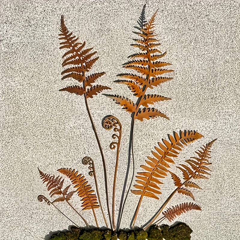 أوراق السرخس الصدئ حديقة حصة باقة معدنية الصدأ نبات معدني حصة في الهواء الطلق حديقة الفن ديكور المنزل والحديقة حلية للفناء