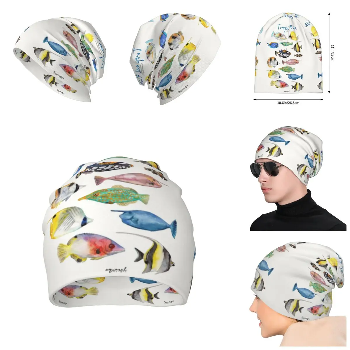 

Various Colorful Tropical Fish 7 Unisex locomotive 3D print Beanies Hat For Men And Women Outdoor Hat