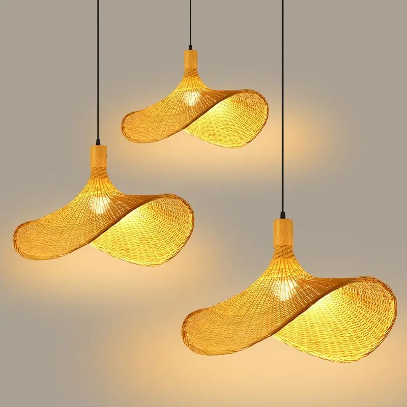 

Handmade Retro Simple Creative Design Hanging Lamp Wicker Rattan Bamboo Lighting Chandeliers & Pendant Lights Eco Friendly Lamp