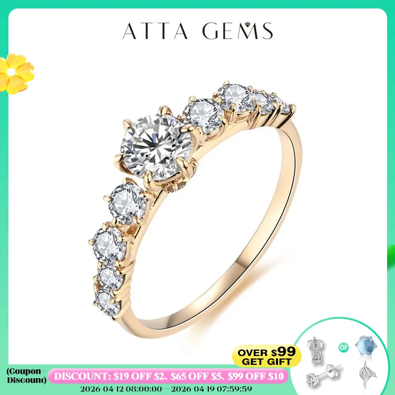 

Обручальное кольцо Attagems из желтого золота с муассанитом 0,5 карат, 10 к, 14 к