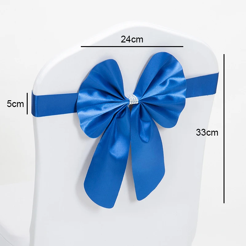 Hotel Wedding Ceremony Elastic Chair Back Flower Chair Cover Butterfly Wedding Gift Band Ribbon Chair Back Decoration Washable