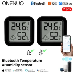 ONENUO Tuya Mini Black White Digital LCD Indoor Convenient Temperature Sensor Humidity Meter Thermometer Hygrometer