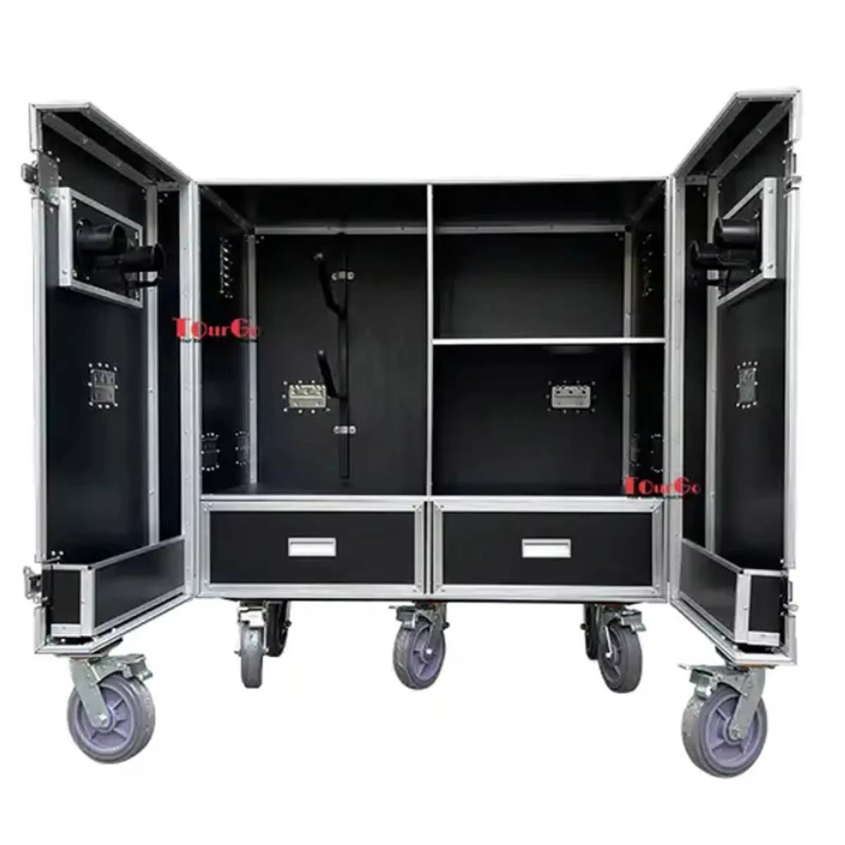 

Double Tack Locker Horse Box Utility Trunk Flight Case Storage for 2 Saddles & 2 Storage Compartments, and Other Equipment