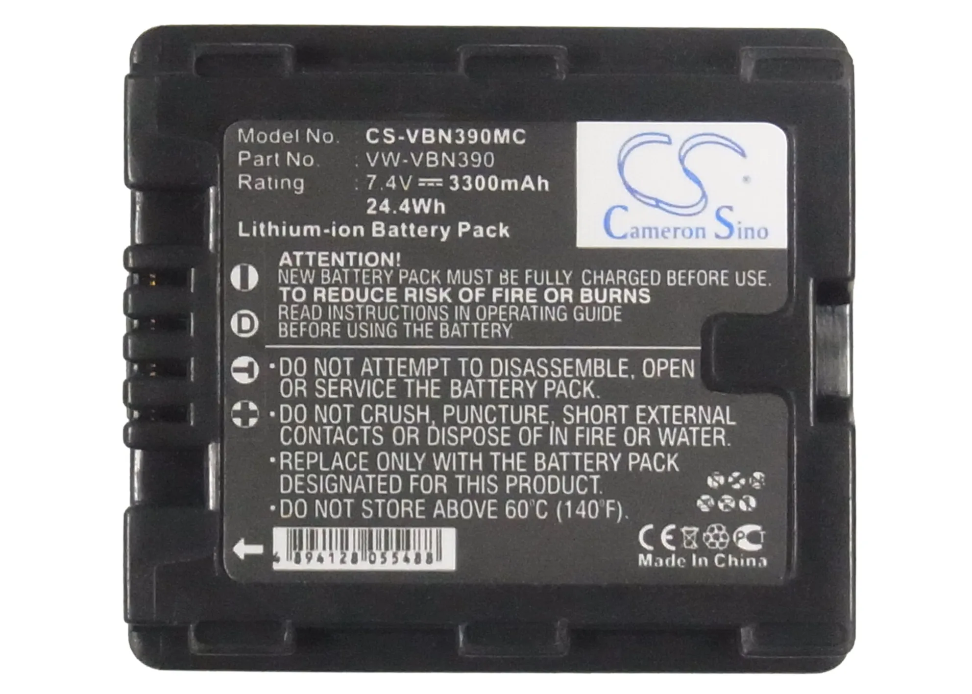 CS Replacement Battery for Panasonic HDC-TM900,HDC-HS900,HDC-SD900,HDC-SD800,HC-X900,HC-X900M,HC-X920 PN:VW 3300mAh / 24.42Wh