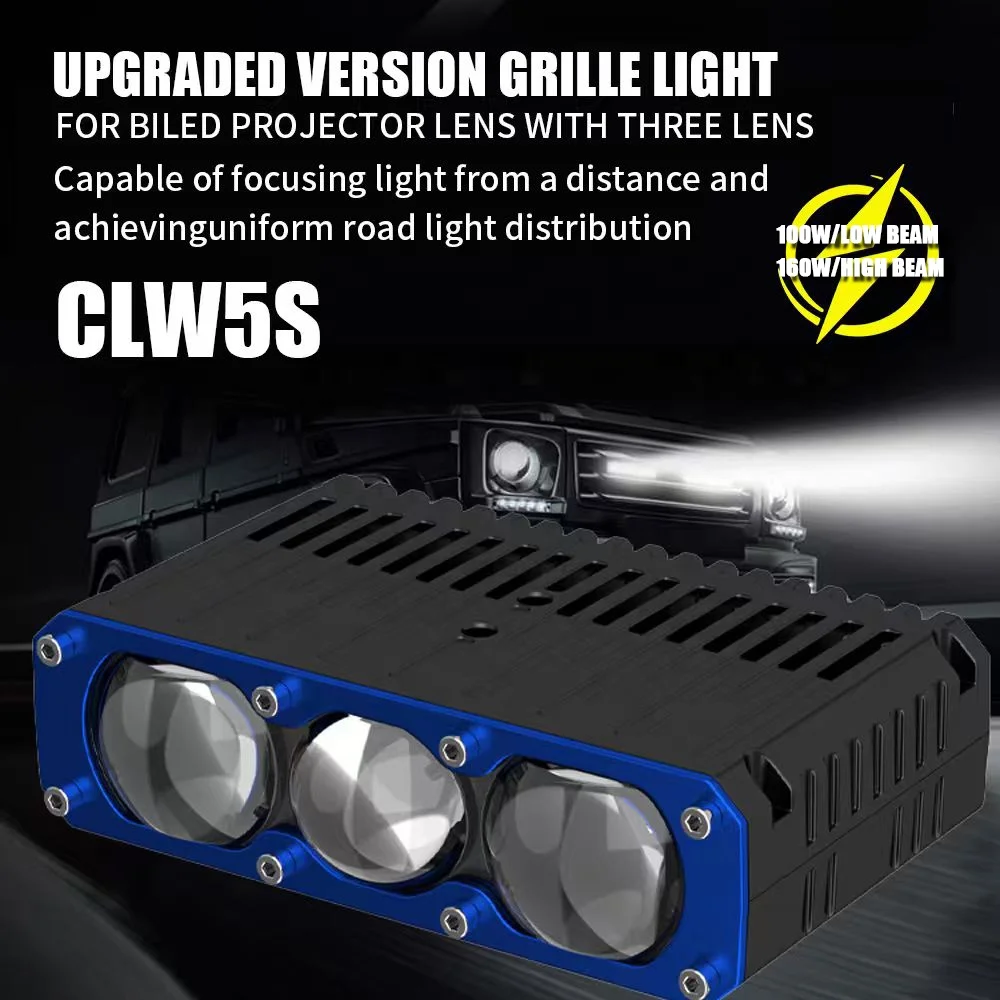 Best-selling triple-lens projector spotlight high/low beam 170W/120W white and yellow dual-color ultra-bright IP68 motor