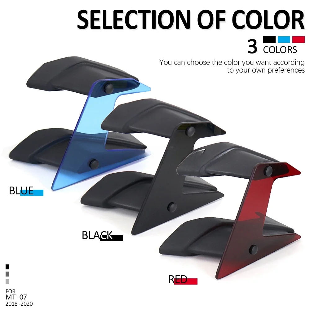 

MT-07 New 3 colors Side Downforce Naked Spoilers Fixed Wing Winglet Fairing Wing Deflectors For YAMAHA MT07 MT 07 2018 - 2020