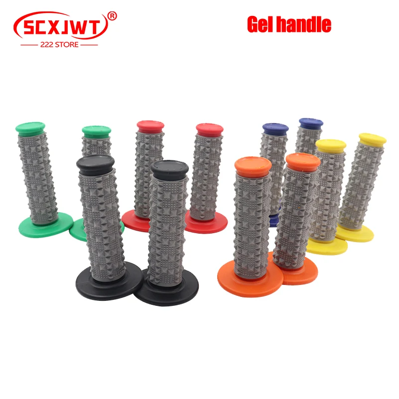 Square Granule Handle Grips Motorcycle  Protaper Dirt Pit Bike Motocross Handlebar Rubber Gel Hand Grip Brake Hands