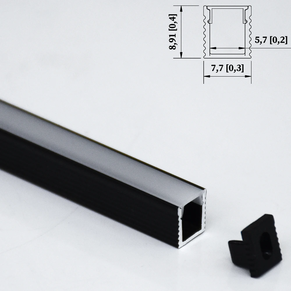 8x9mm (5szt) 0,5m Aluminiowe profily taśm LED: idealne do oświetlenia szafek, szafek i półek na wino