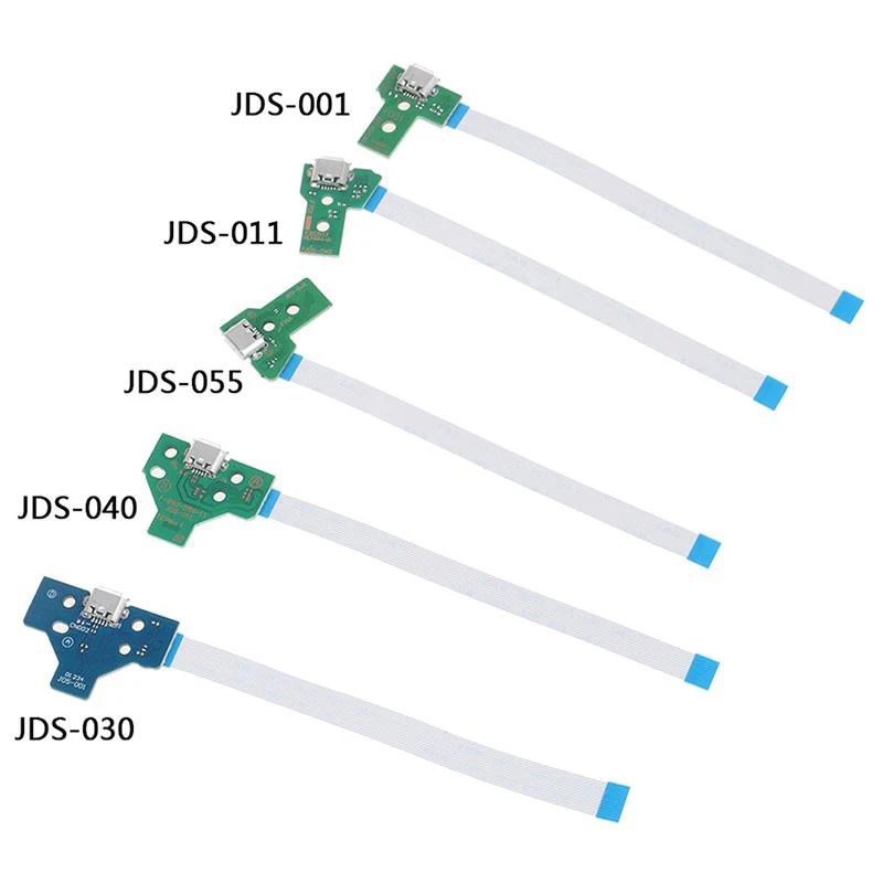 Porta de carregamento USB Socket Circuit Board, conector para PS4 Controlador, 12Pin, JDS, 011, 030, 040, 055, 14Pin, 1Pc