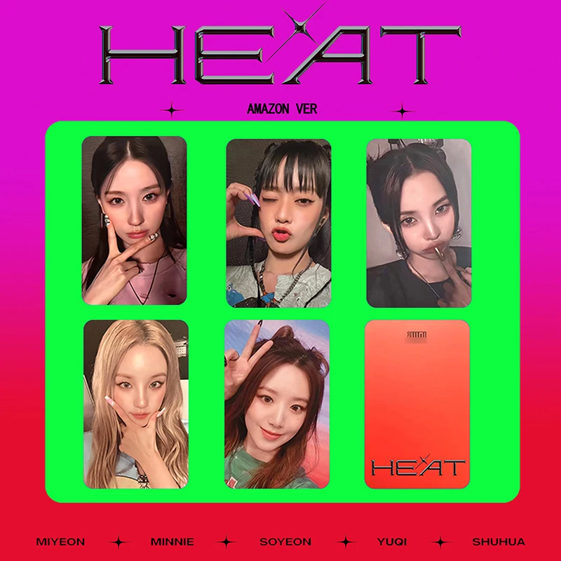 5 pz/set KPOP (G)I-DLE HEAT New Album LOMO Cards List YUQI Shuhua Soyeon Two Sides photocard NEVERLAND Fans Collection Gifts