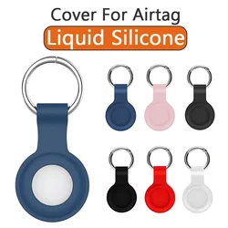Liquid Silicone Case for Apple AirTag Protective Cover Tracker Anti‑scratch Sleeve with Keychain AirTag Accessories