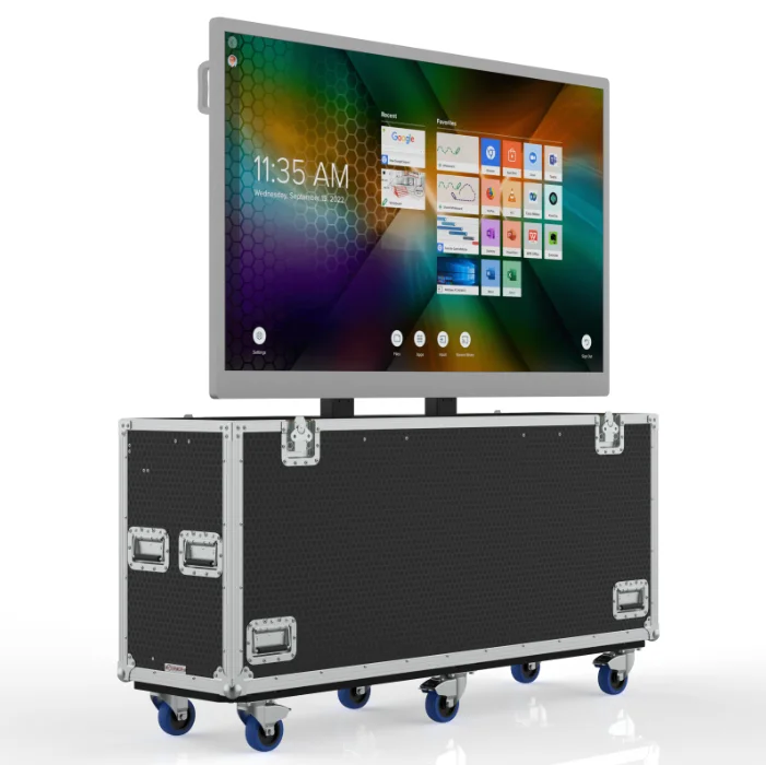 Custom Heavy Duty TV Flight Case Transport Box for 55 65 75 Inch Flat Screen Display, Shockproof ATA Storage Case for Exhibition