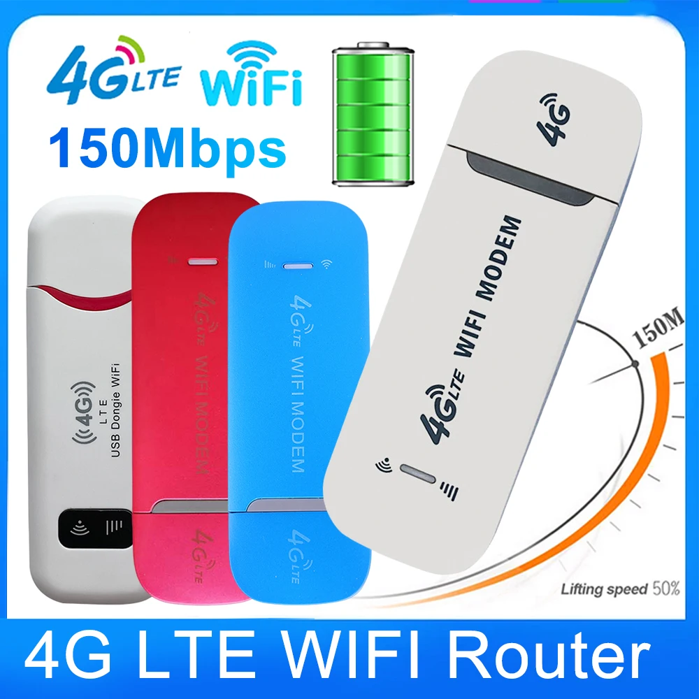 4G Wireless LTE WiFi Router 150Mbps Modem Stick Pocket WiFi Hotspot USB Dongle Mobile Broadband Tp link Sim Card Home OfficeWiFi