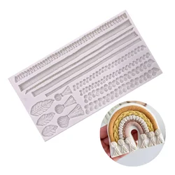 Rope Cotton Silicone Mould Macrame Straw Border Wedding Fondant Cake Decorating Clay Molds DIY