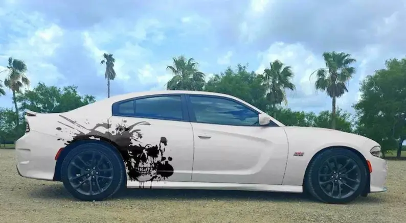 Large Skull Car Sticker Side graphic Mud Splash fits most car modification packages vinyl Horror Skull sticker DIY