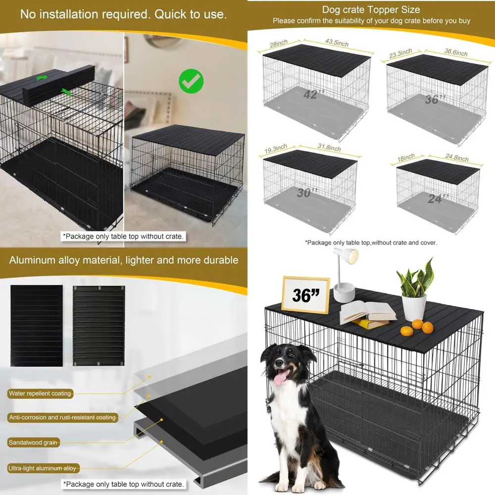 

Черная декоративная навеска-столик для собачьей клетки 36 дюймов - Столик-переходник для клетки для животных