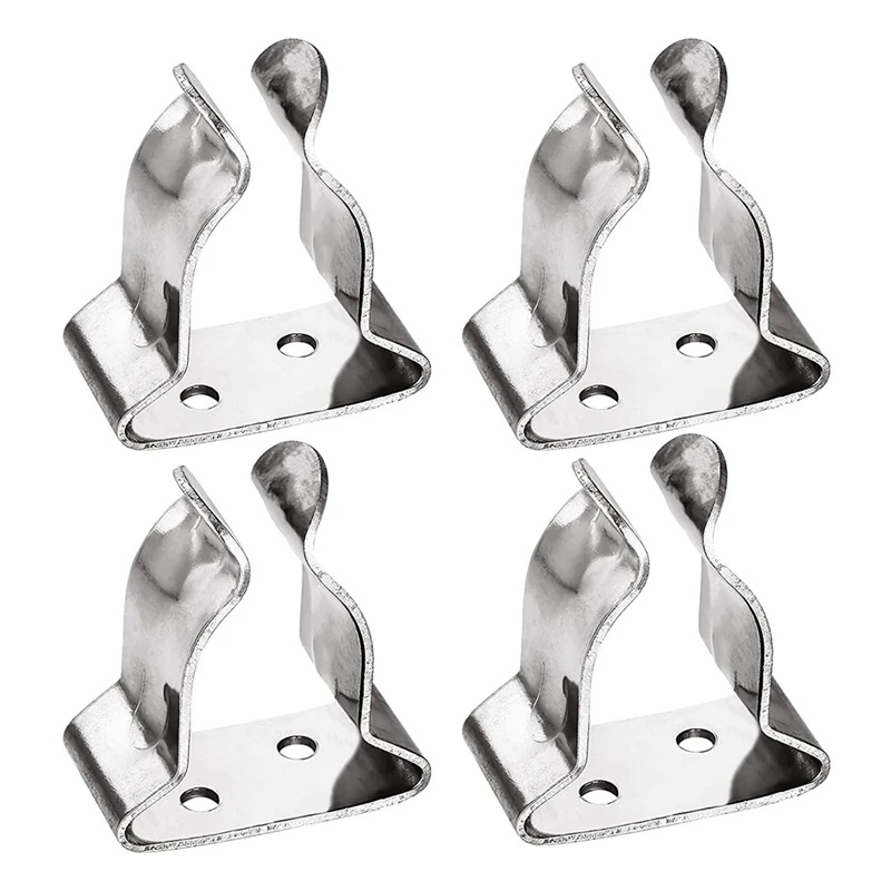 

4 Pieces Of Stainless Steel Boat Hook Small Spring Clamp Holder Boat Oar Holders Marine Spring Clip Silver Bracket Clip