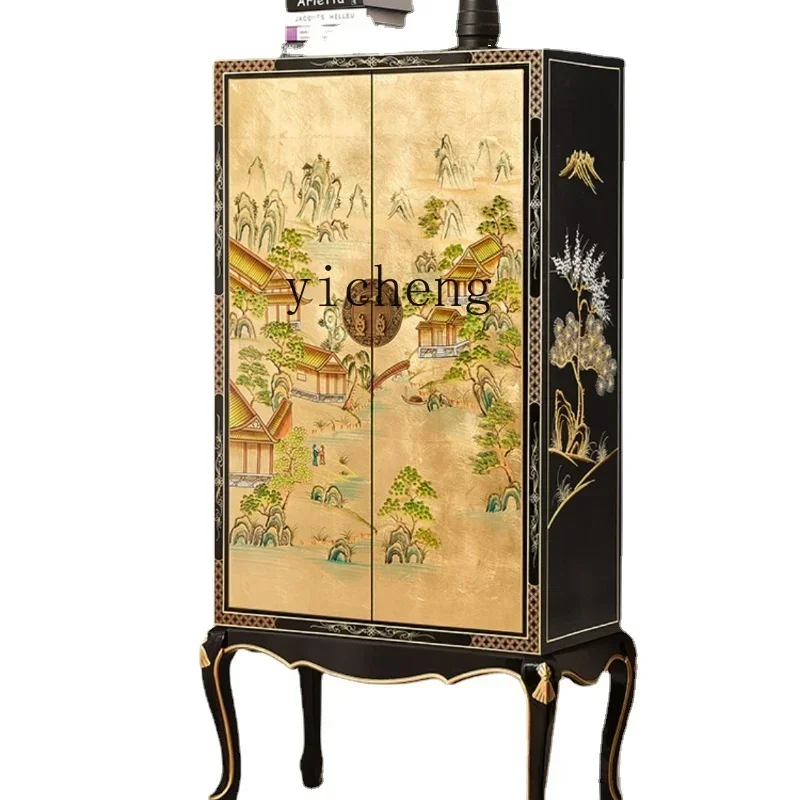 

XL High-Leg Sideboard Cabinet Overall High Cabinet Solid Wood Wine Integrated Decoration Entrance Cabinet