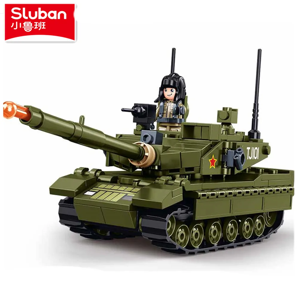 Sluban 183PCS Army Main Battle Tank Model Building Blocks Military MBT Bricks Educational Toys for Children