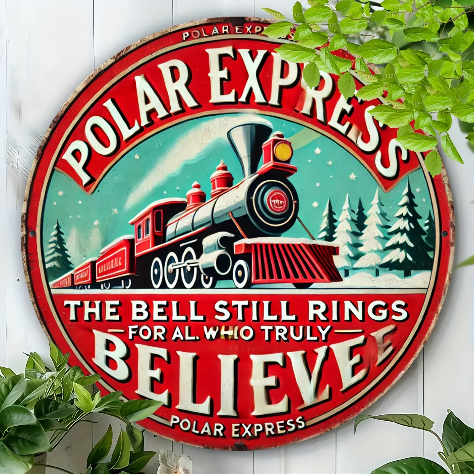 Home Cinema Quarto - Vintage Polar Express Sign Retro Home