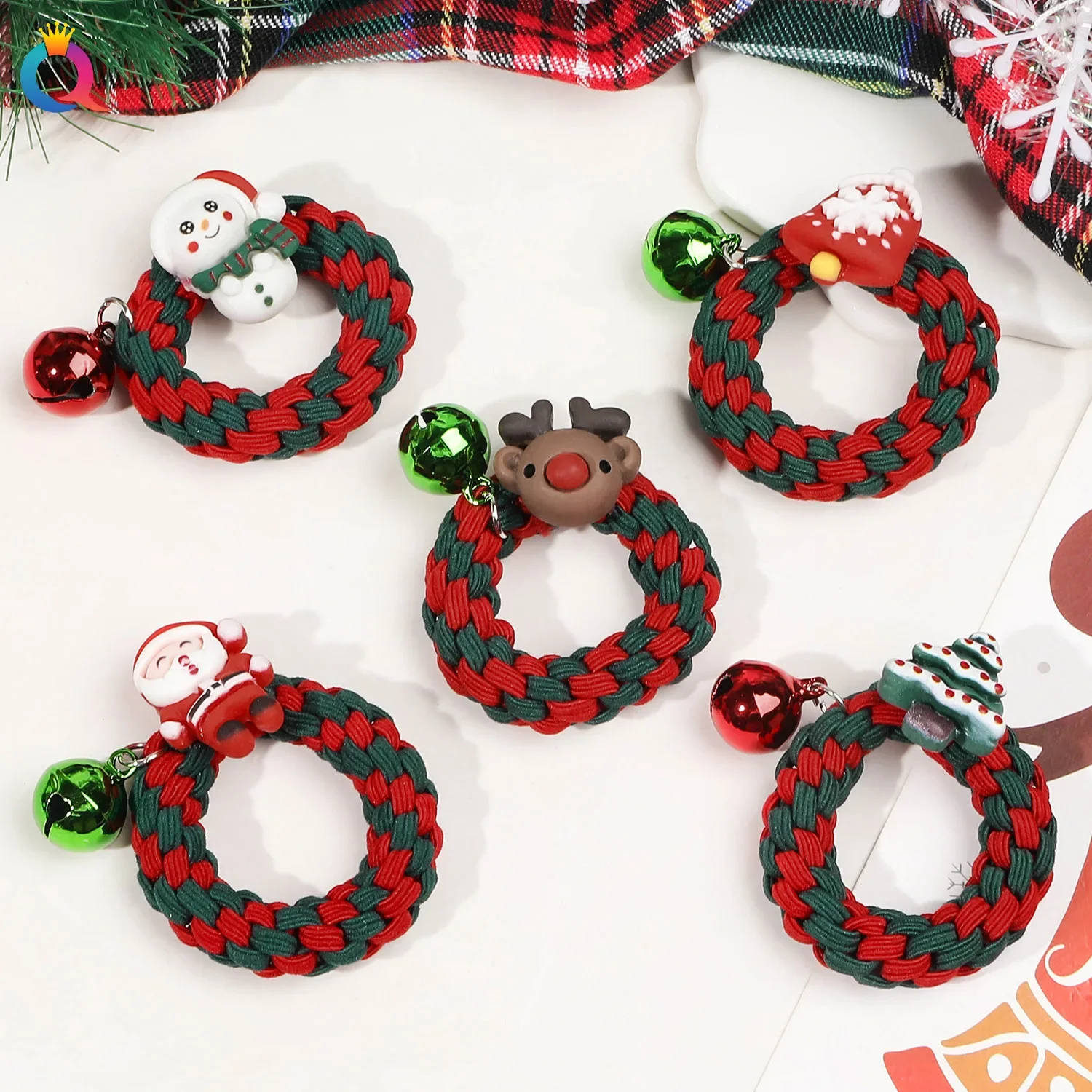 Christmas Bell Braided Hair Band Festive Elastic Hair Rope for Girls Stylish  Accessory for Tying Back During Holidays