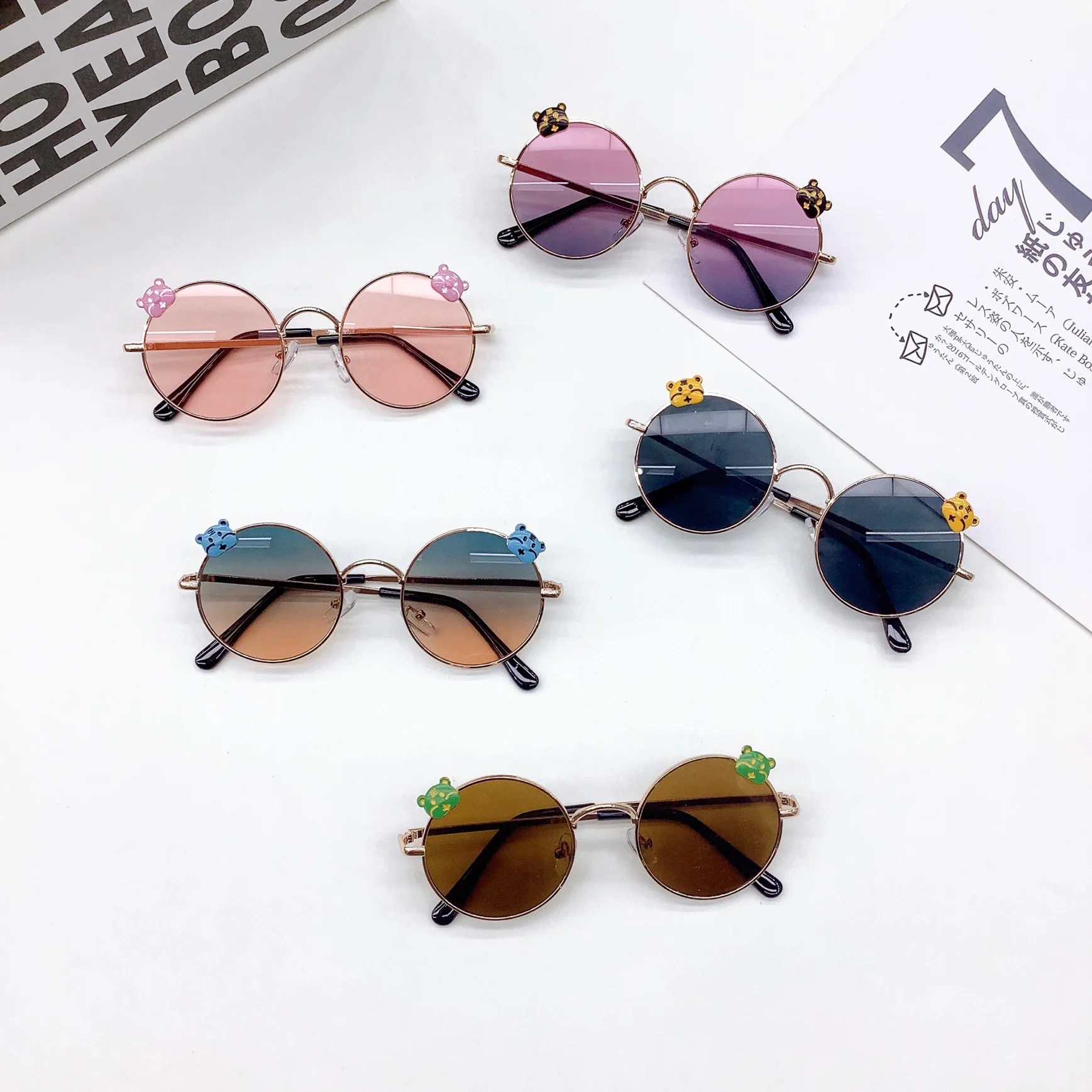 New Children's Sunglasses for Travel, Sunshade, Sun Protection, Children's Sunglasses, Korean Edition Round Frame, Summer UV