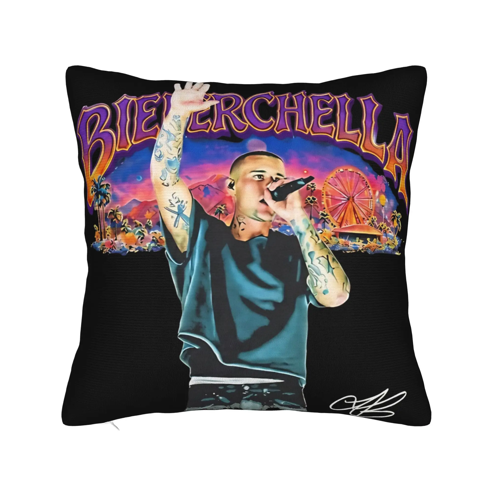 Decorative Pillowcases Bieberchella Justins Bieber Concert 2026 Merchandise Seater Throw Pillow Case Cover Zipper Multiple Sizes