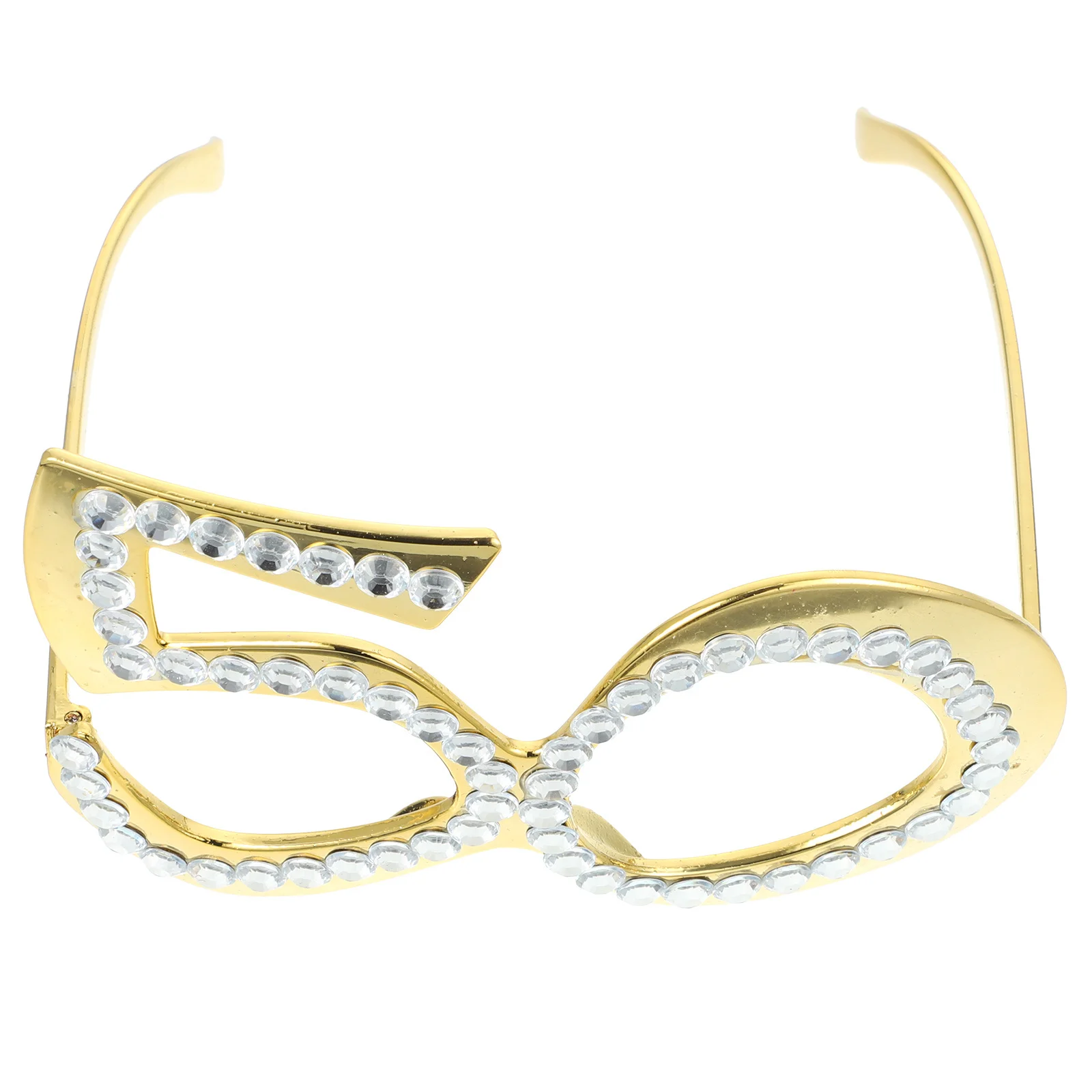 

1Pair Birthday Glasses Rhinestone Plastic Lightweight Stable 50th Party Photo Prop Eyewear Decoration