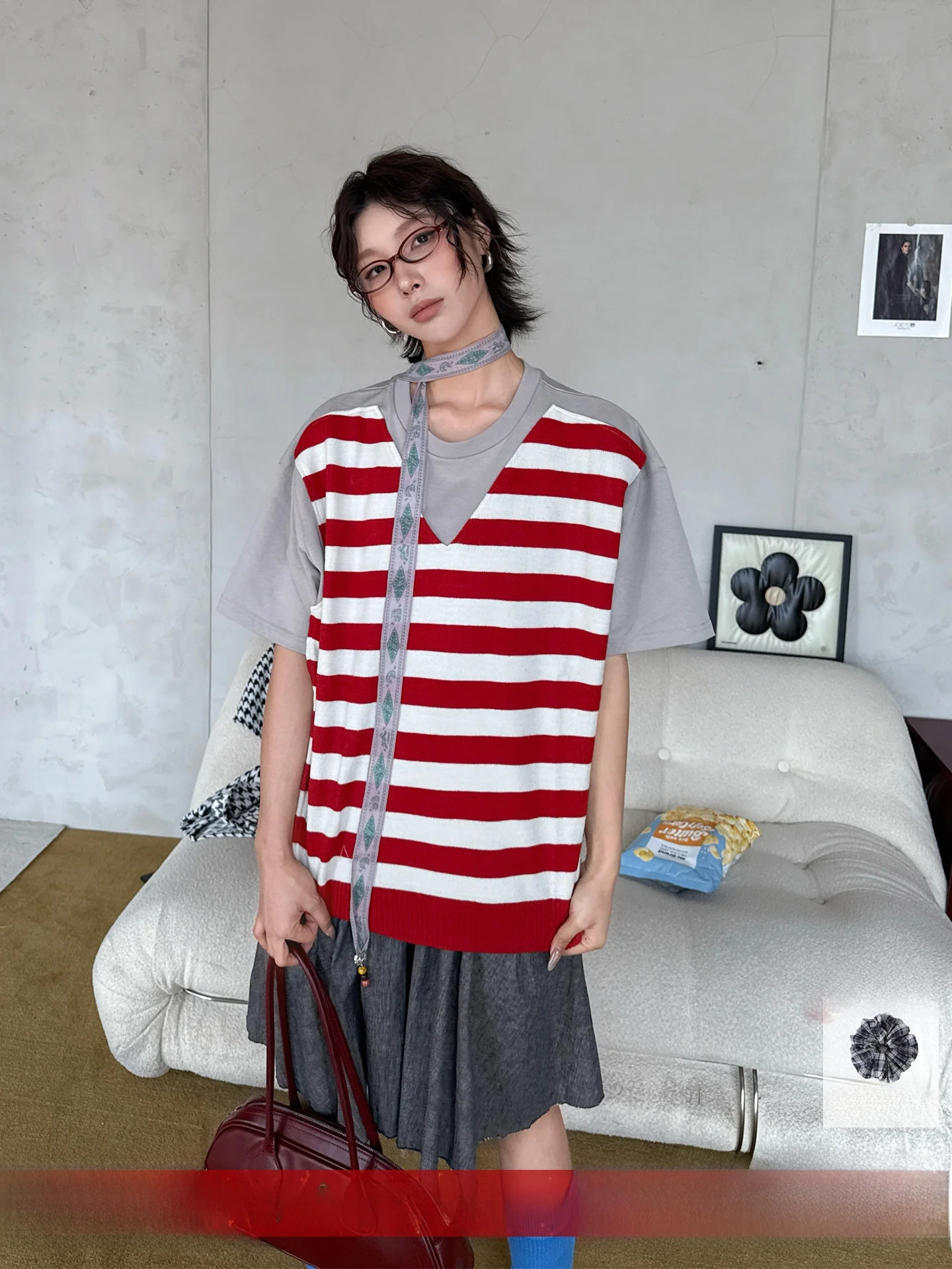 

Женский топ Anna Mooer из трикотажа с пэчворком, повседневный, с круглым вырезом, стандартный крой, для осеннего сезона