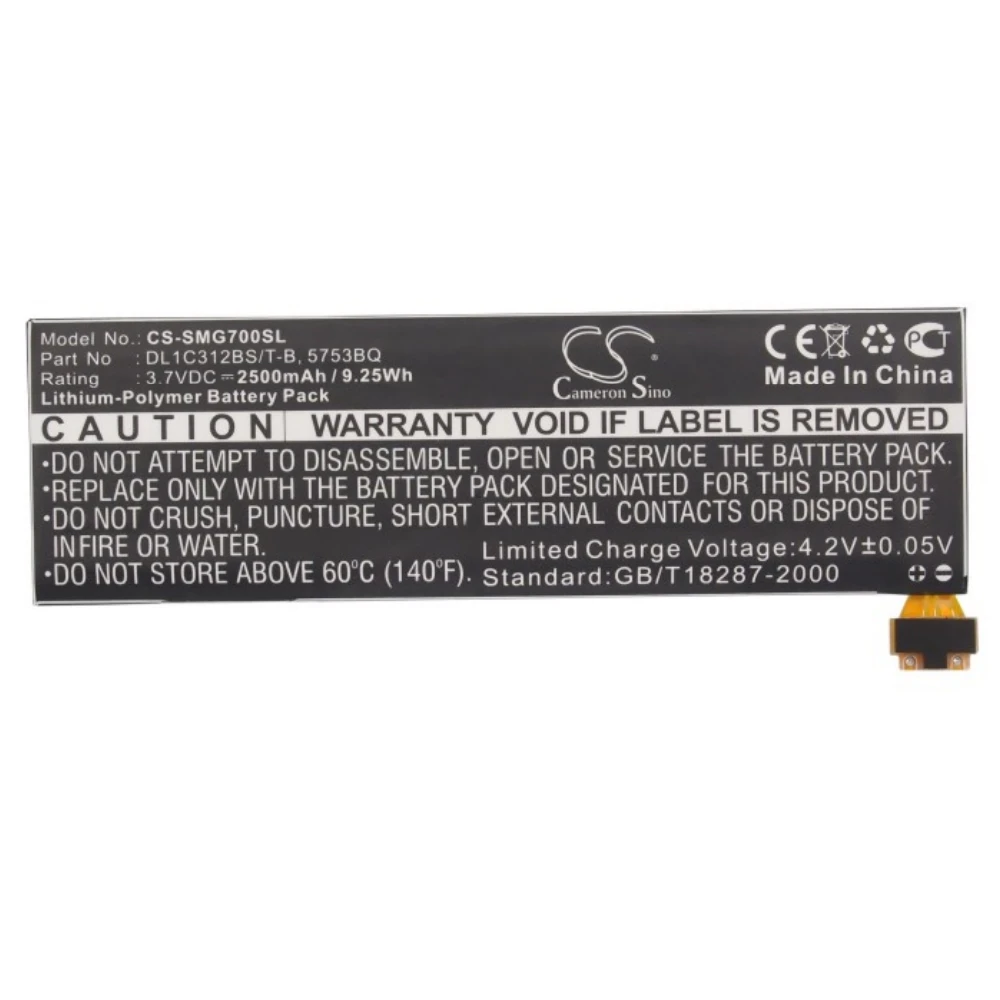 بطارية مشغل الوسائط Li-Polymer لأجهزة سامسونج، 3.7 فولت، 2500 مللي أمبير، الموديلات المتوافقة: Galaxy Player 5.0، YP-G70C/NAW، YP-G70CWY/XAA