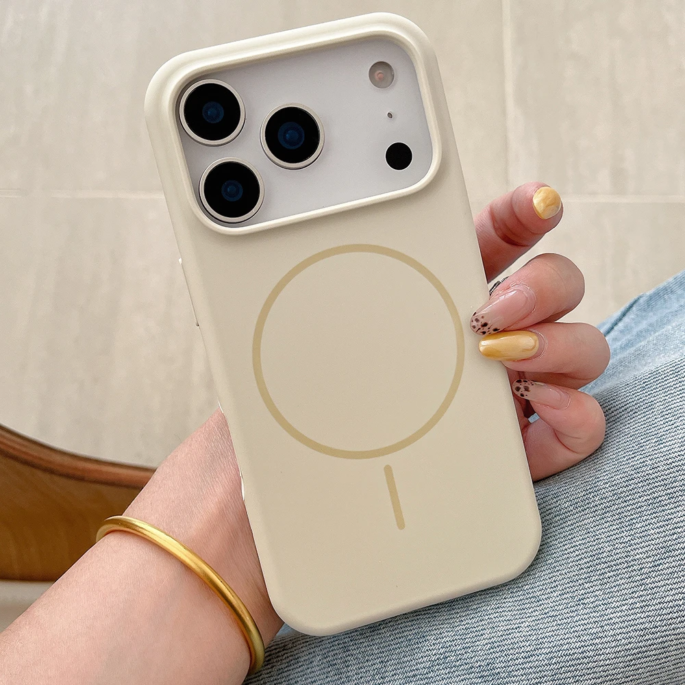 Liquid Silicone Matte Solid Case for iPhone 17 Air 16 15 14 Plus 13 12 Pro Max for Magsafe Wireless Charging Shockproof Cover