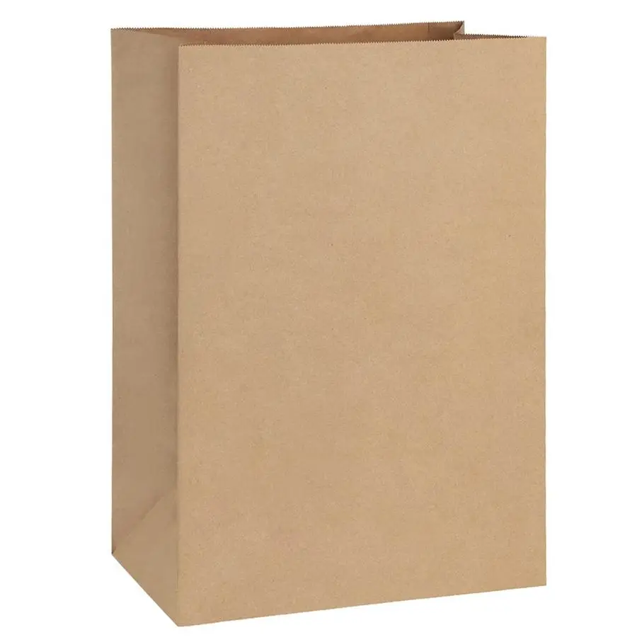 

Grocery Bags 12x7x17 Inches 100Pcs Heavy Duty Kraft Brown Paper Grocery Bags, Durable Recyclable Paper Barrel Sacks, for Gifts,