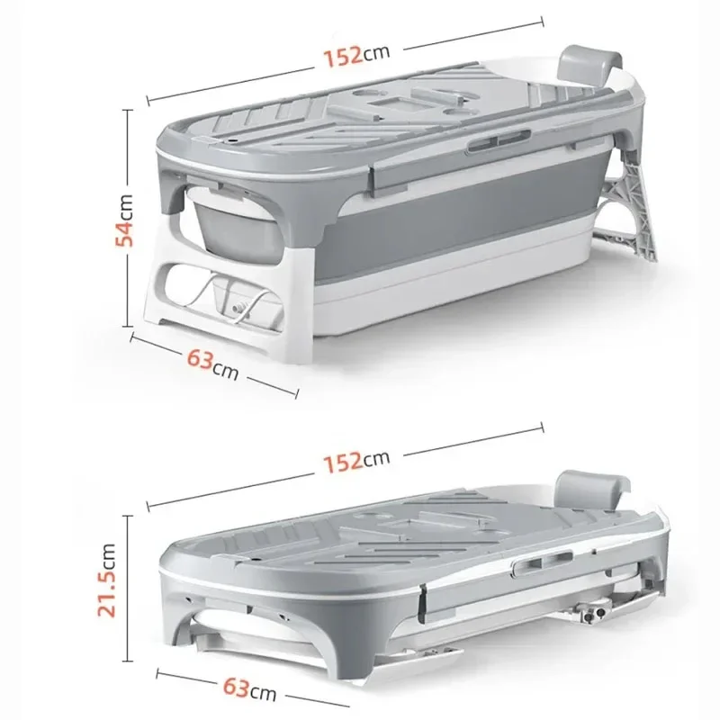 

Modern Simple Portable Bathtubs Plastic Adult Foldable Bathtub Home Full Body Hot Tub Spa Massage Sweat Steam Bath Tub with Lid