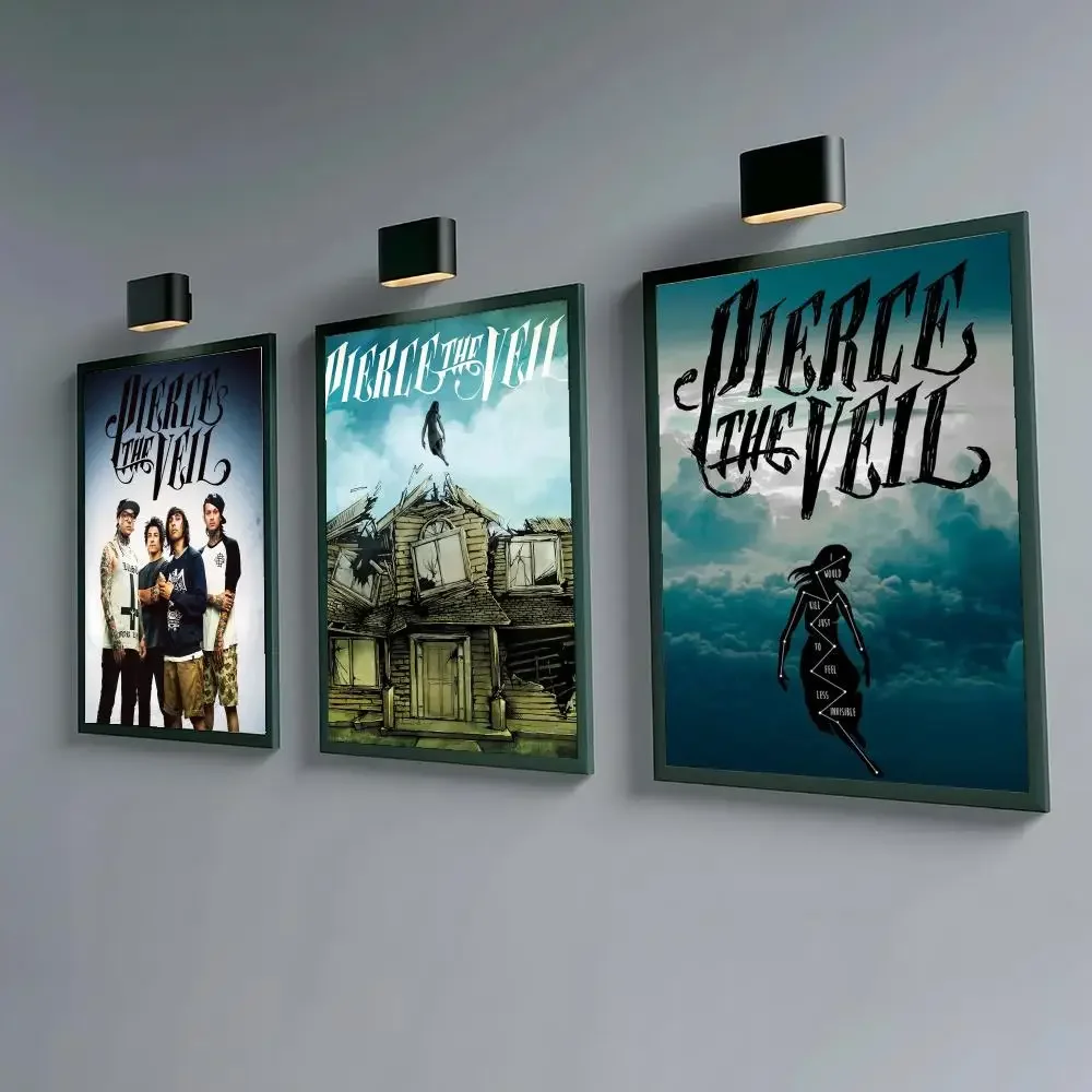 Punk Band P-Pierce The Veil Poster Waterproof Peel & Stick Wall Sticker Self Adhesive Art Decor For Living Room Bedroom