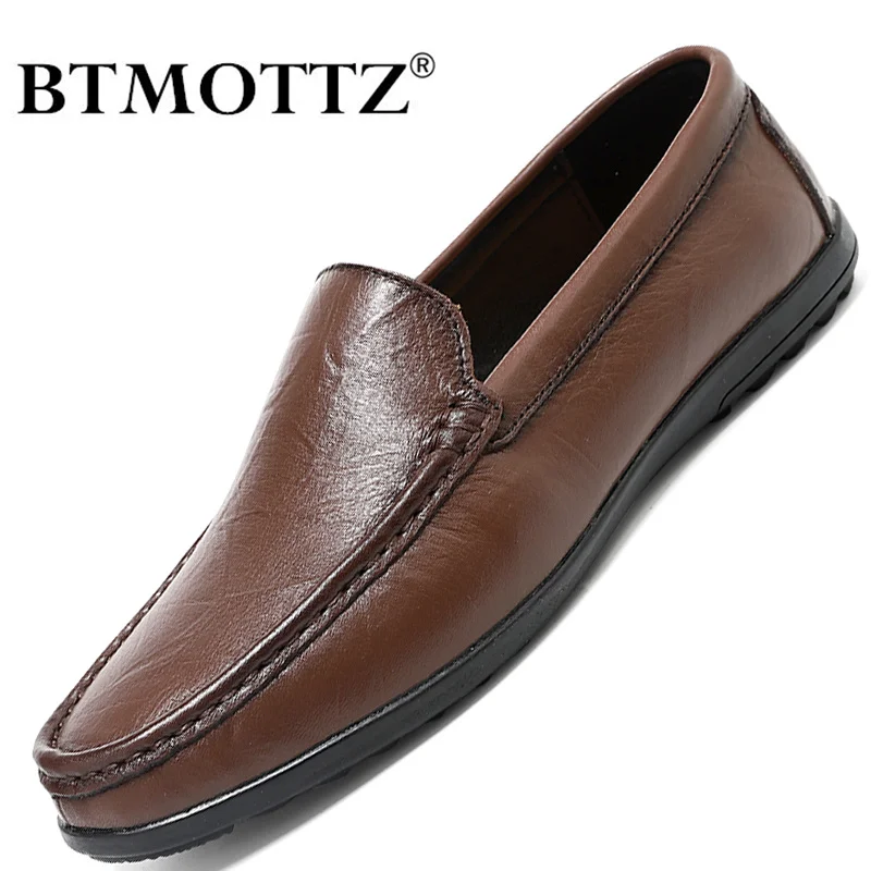 Genuine Leather Men Shoes Casual Luxury Brand Men Loafers Italian Moccasins Breathable Slip on Men Driving Shoes Chaussure Homme