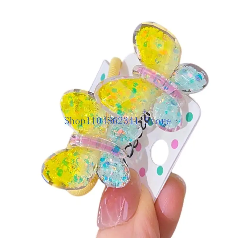 5asd Glitters Bướm Tóc Trẻ Đàn Hồi Tóc Dây Kiểu Tóc Trẻ Hairties