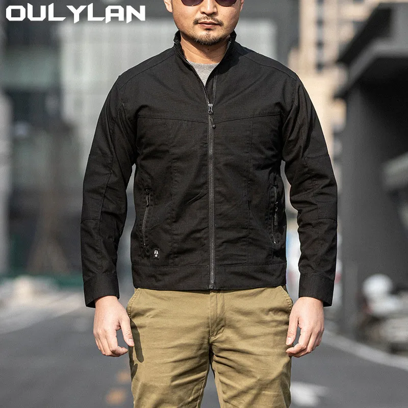 Oulylan Man Windbreaker Waterproof Tactical Jacket Men Spring Autumn Wear-resistant Windbreaker Coat Thin Cargo Jackets