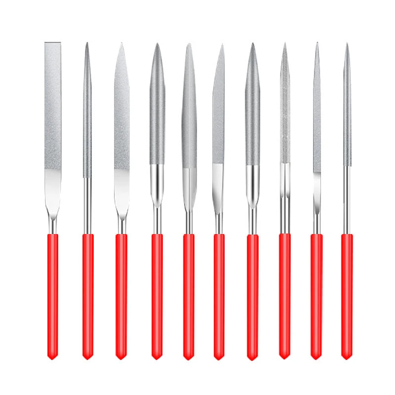 10Pcs Diamond Needle File Set 3x140mm Mini Needle File Kit For Stone Glass Metal Carving Craft Hand Tools Needle File Set