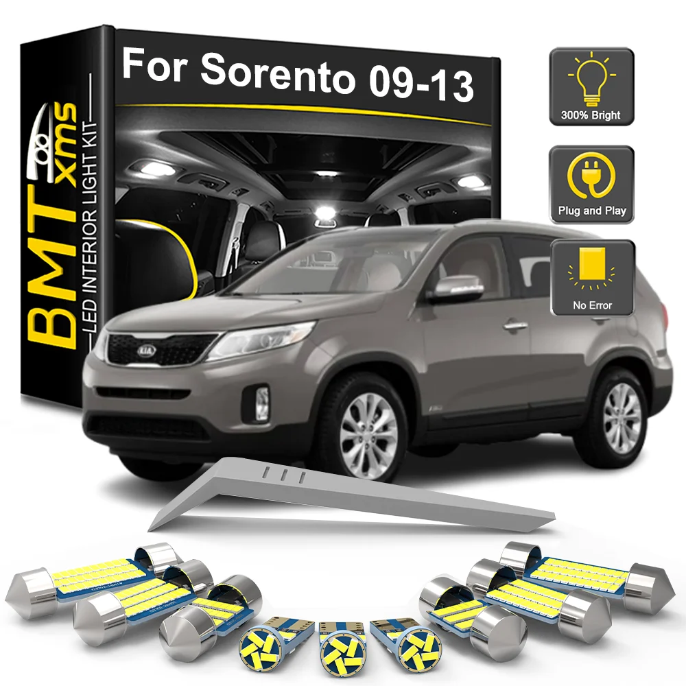 

BMTxms 9PCS For KIA Sorento XM 2009 2010 2011 2012 2013 LED Interior Light Bulb Kit Dome Map Trunk Lamp Car Accessories