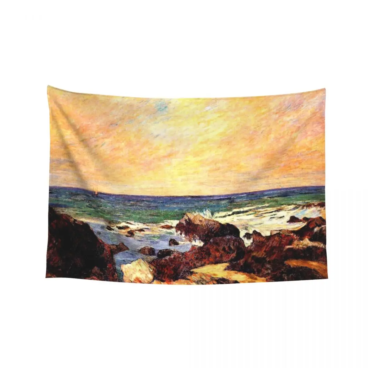 

Gauguin - Rocks and Sea, fine art painting Tapestry Home And Comfort Decor Decorative Wall Mural Decorative Wall Murals Tapestry