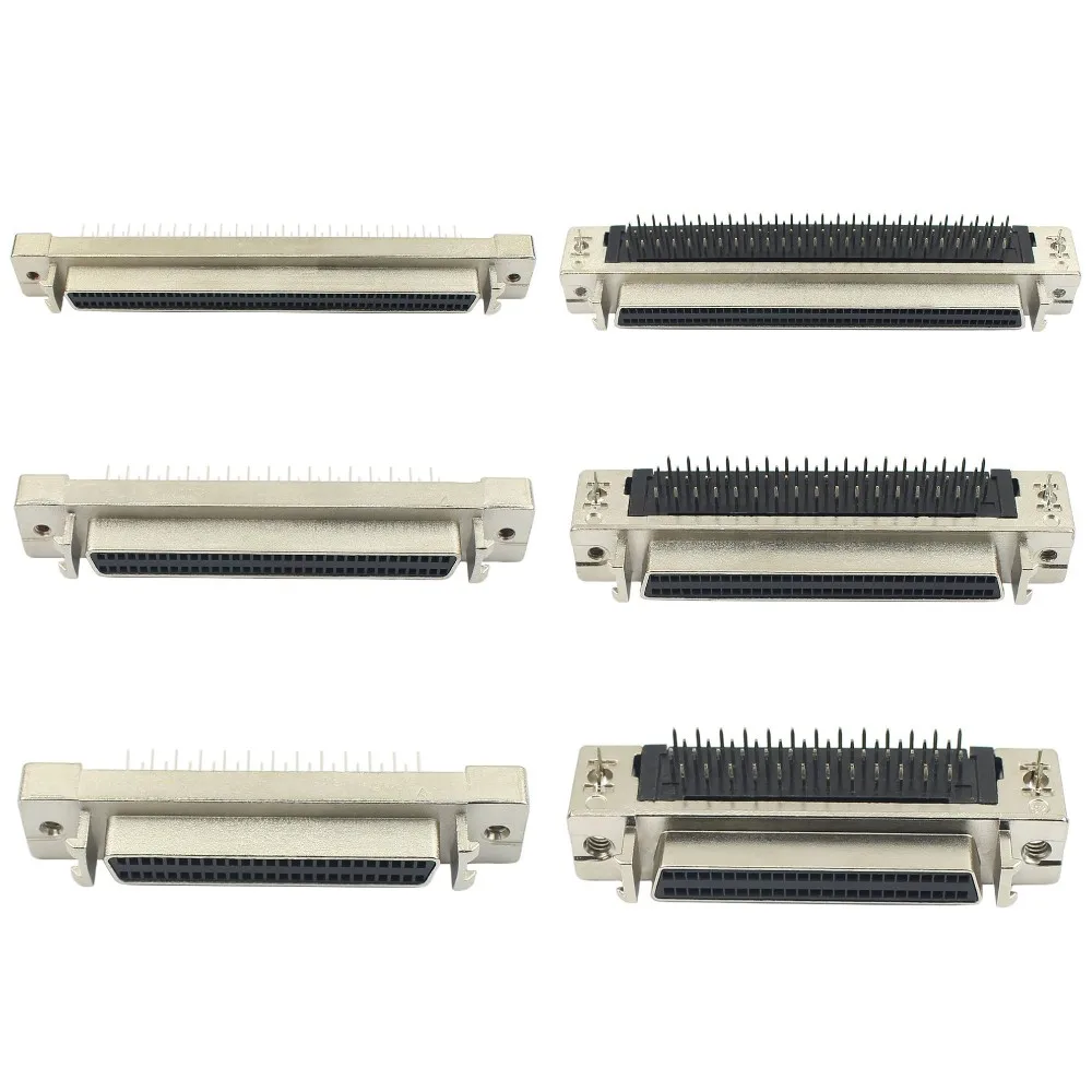 SCSI Connector DB Female Male 50 68 100 Pin Straight Right Angle 90 180 Degree Hole Welding Solder Adapter 50P 68P 100P