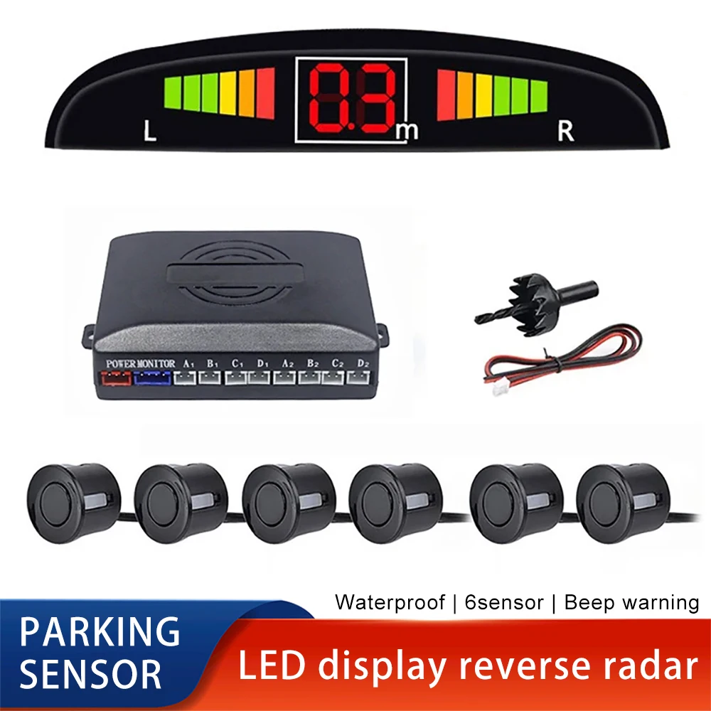 

Car LED Digital Display Parking Sensor With 4 Sensor 22mm Universal Reverse Backup Parking Radar Monitor Detector System