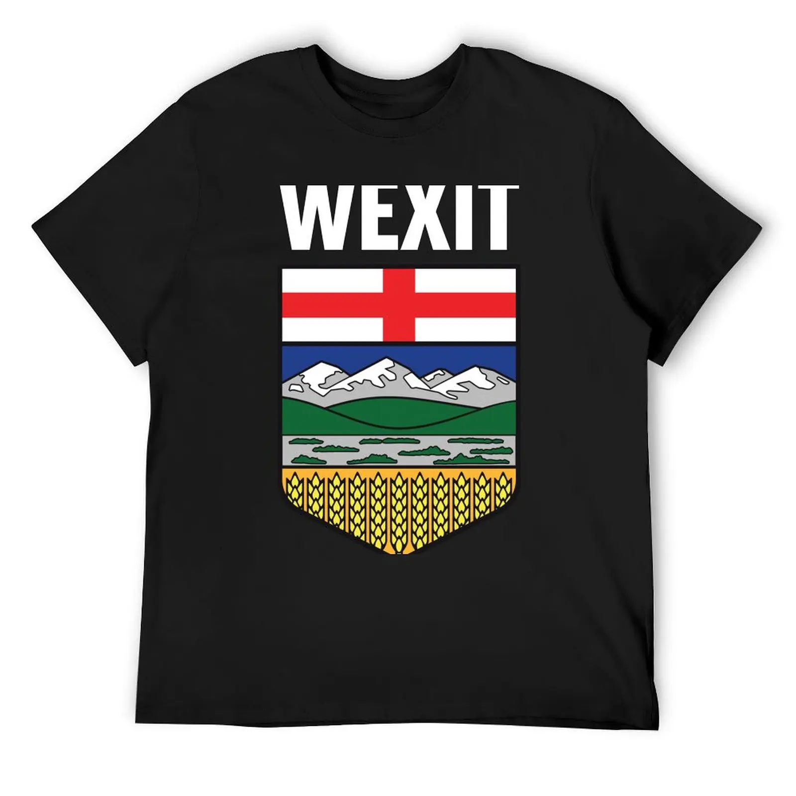 Wexit Alberta with Coat of Arm Shield Canada Separation Movement black background HD High Quality Online Store T-Shirt